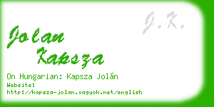 jolan kapsza business card